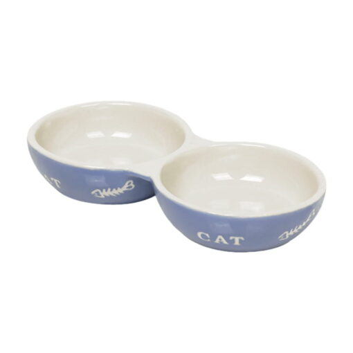 SinaVet Nobby Ceramic Cat twin Bowls CAT Light Blue