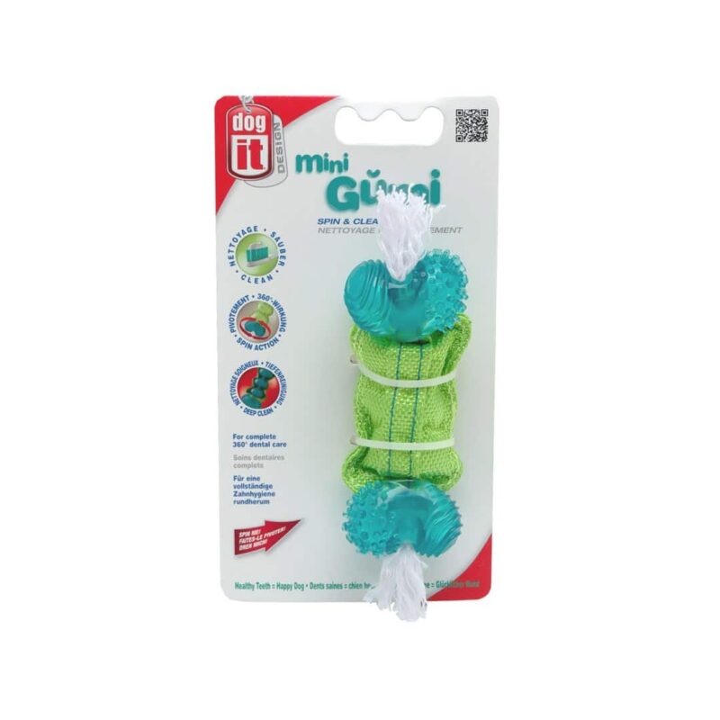 اسباب بازی جویدنی، تمیز کننده دندان، سایز کوچک، مدل مینی گامی، برند هگن، spin & clean