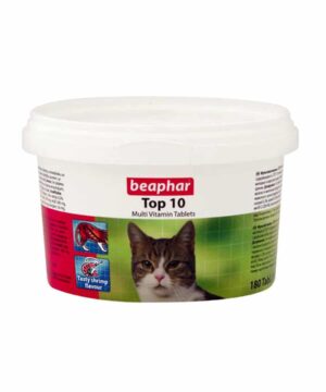 قرص مولتی ویتامین گربه، مدل تاپ 10، 180 عددی، بیفار