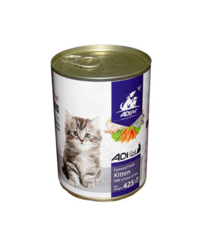 کنسرو مخصوص بچه گربه، حاوی مرغ و ماهی، 425 گرمی ،آدی کت