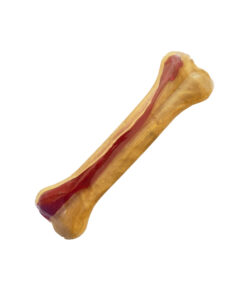 استخوان ژلاتینی سگ، تشویقی و جویدنی، دو رنگ، طعم سیرابی، 20 سانتیمتر