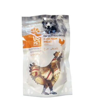 تشویقی مخصوص سگ، روهاید استخوانی دورپیچ با مرغ، 100 گرمی، یو اس پت