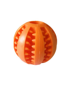 توپ بازی سیلیکونی، مخصوص سگ، سفت و دندانه دار، نارنجی
