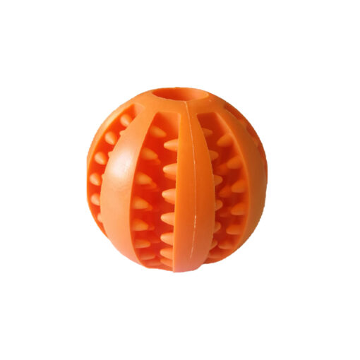 توپ بازی سیلیکونی، مخصوص سگ، سفت و دندانه دار، نارنجی