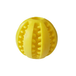 توپ بازی سیلیکونی، مخصوص سگ، سفت و دندانه دار، زرد