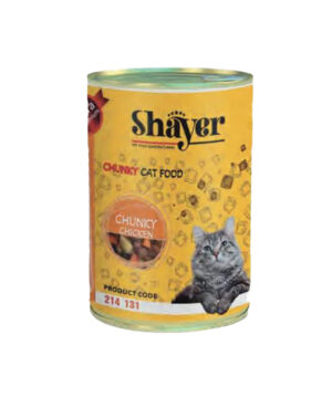کنسرو مخصوص گربه، چانک، مرغ در سس کدو حلوایی، 400 گرمی، شایر