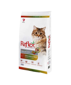غذای خشک گربه بالغ، گرمه، چند رنگ، مرغ و برنج، 2 کیلوگرمی، رفلکس