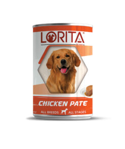 کنسرو مخصوص سگ، حاوی مرغ، پاته، 400 گرمی، لوریتا