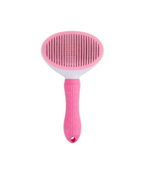 برس سیمی یکطرفه سگ و گربه، با دکمه تخلیه، بزرگ، کلین پت، صورتی