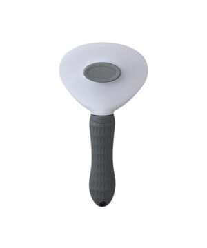 برس سیمی یکطرفه سگ و گربه، با دکمه تخلیه، بزرگ، کلین پت، طوسی-2