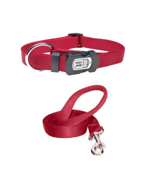 قلاده گردنی سگ همراه با لید، ساده، سایز L، داگیت، قرمز