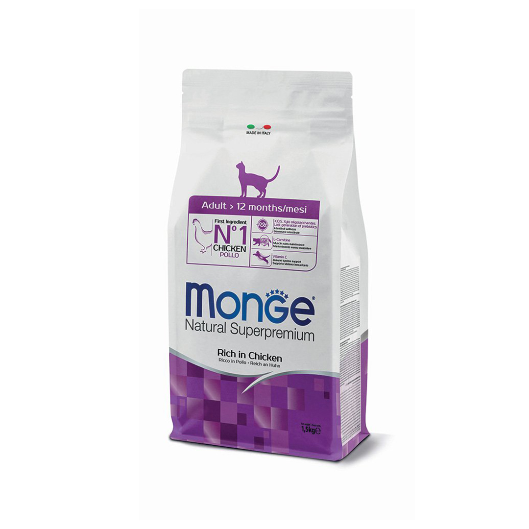 غذای خشک گربه بالغ، حاوی مرغ، 1.5 کیلوگرمی، مونژه