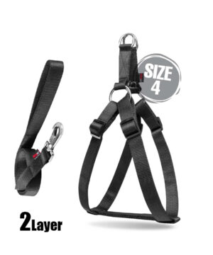 قلاده کتفی سگ، دولایه، همراه با لید، سایز 4، نیناپت، مشکی