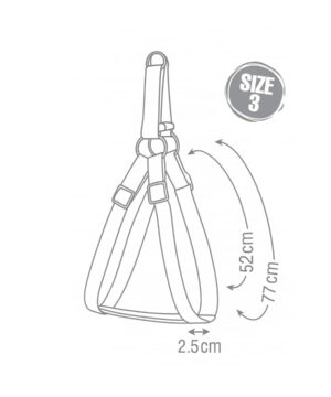 قلاده کتفی سگ، دولایه، همراه با لید، سایز 3، نیناپت، طرح شماتیک