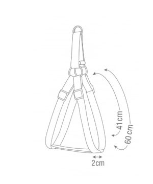 قلاده کتفی شبرنگ سگ، بدون لید، سایز 2، نیناپت، طرح شماتیک