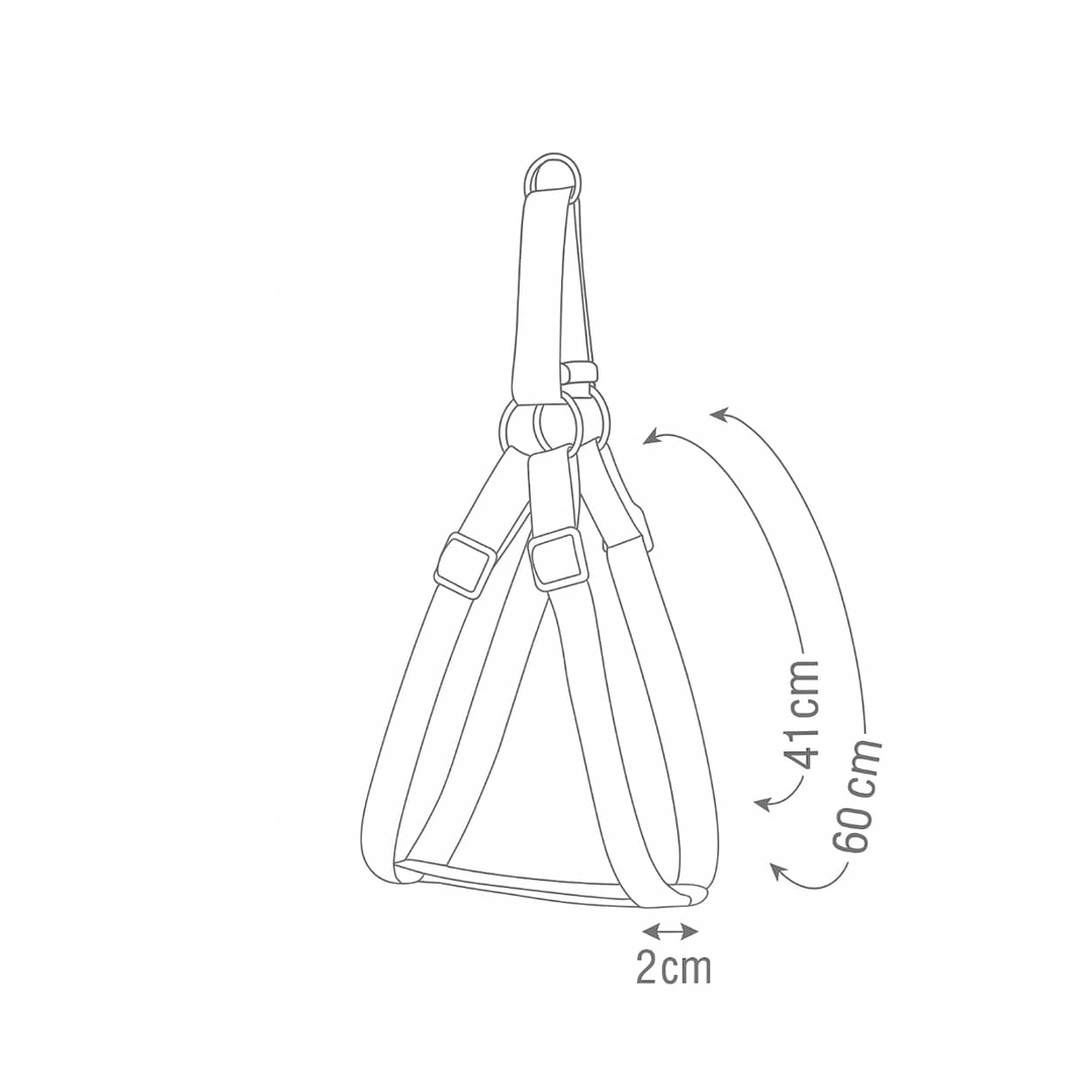قلاده کتفی شبرنگ سگ، بدون لید، سایز 2، نیناپت، طرح شماتیک