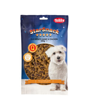 تشویقی استار اسنک سگ، دو استخوان، گوشت شکار و مرغ، 200 گرمی، نوبی