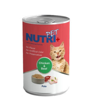 کنسرو گربه، گوشت مرغ و گوساله، پاته، 425 گرمی، نوتری پلاس