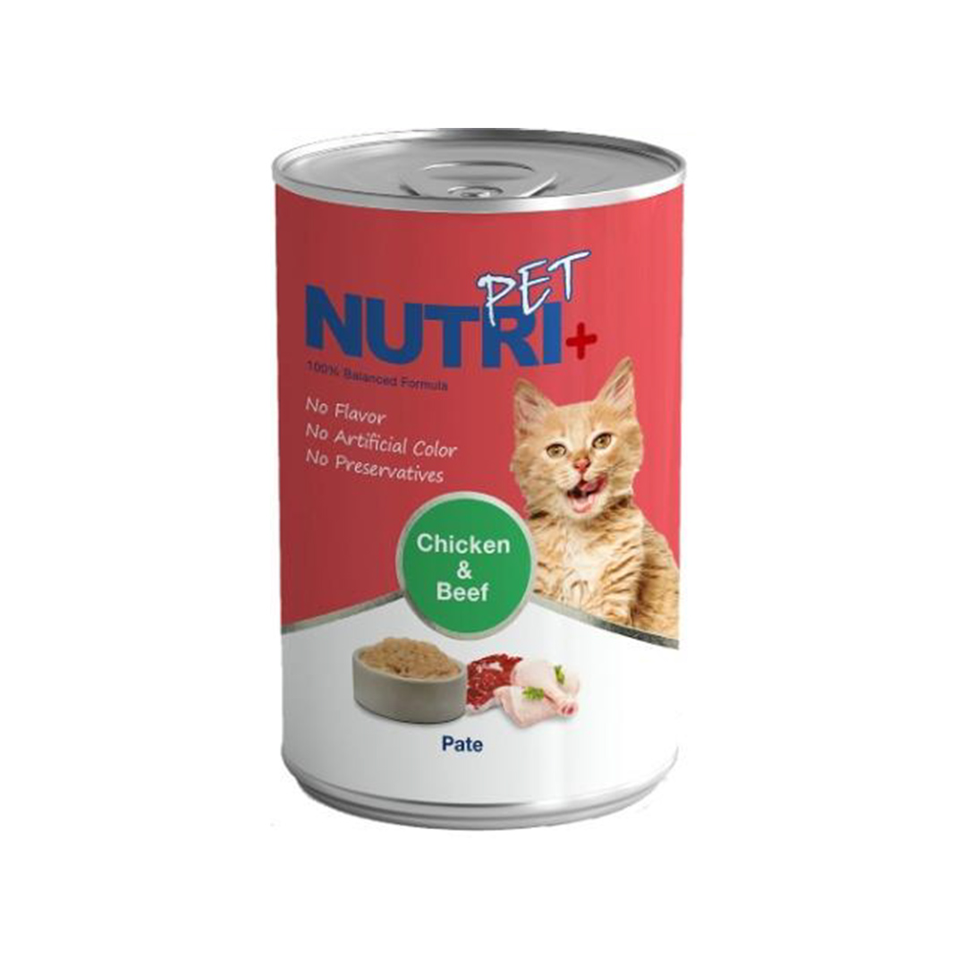 کنسرو گربه، گوشت مرغ و گوساله، پاته، 425 گرمی، نوتری پلاس