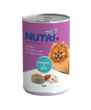 کنسرو مخصوص سگ، مرغ و گوساله، پاته، 425 گرمی، نوتری پلاس