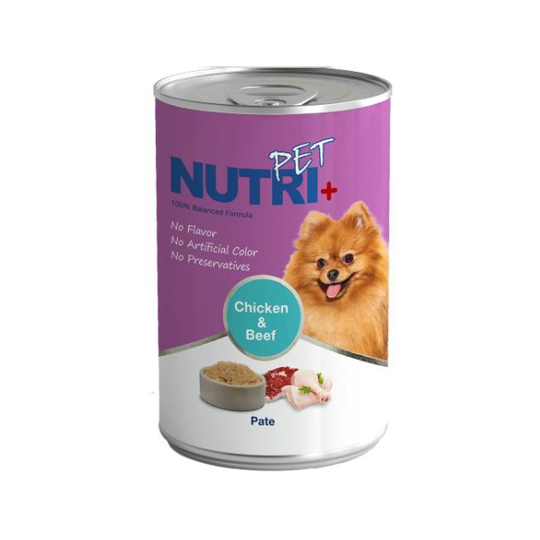 کنسرو مخصوص سگ، مرغ و گوساله، پاته، 425 گرمی، نوتری پلاس