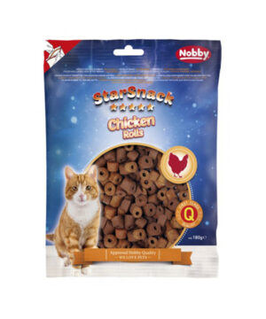 تشویقی استار اسنک گربه، مدل رول مرغ، 180 گرمی، نوبی