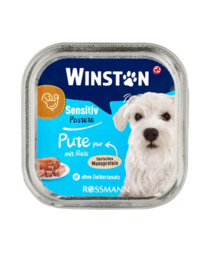 غذای کاسه‌ای سگ، بوقلمون و برنج، پاته، 150 گرمی، وینستون