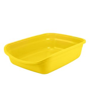 ظرف خاک گربه، ساده، مدل مشا، هپی پت، زرد
